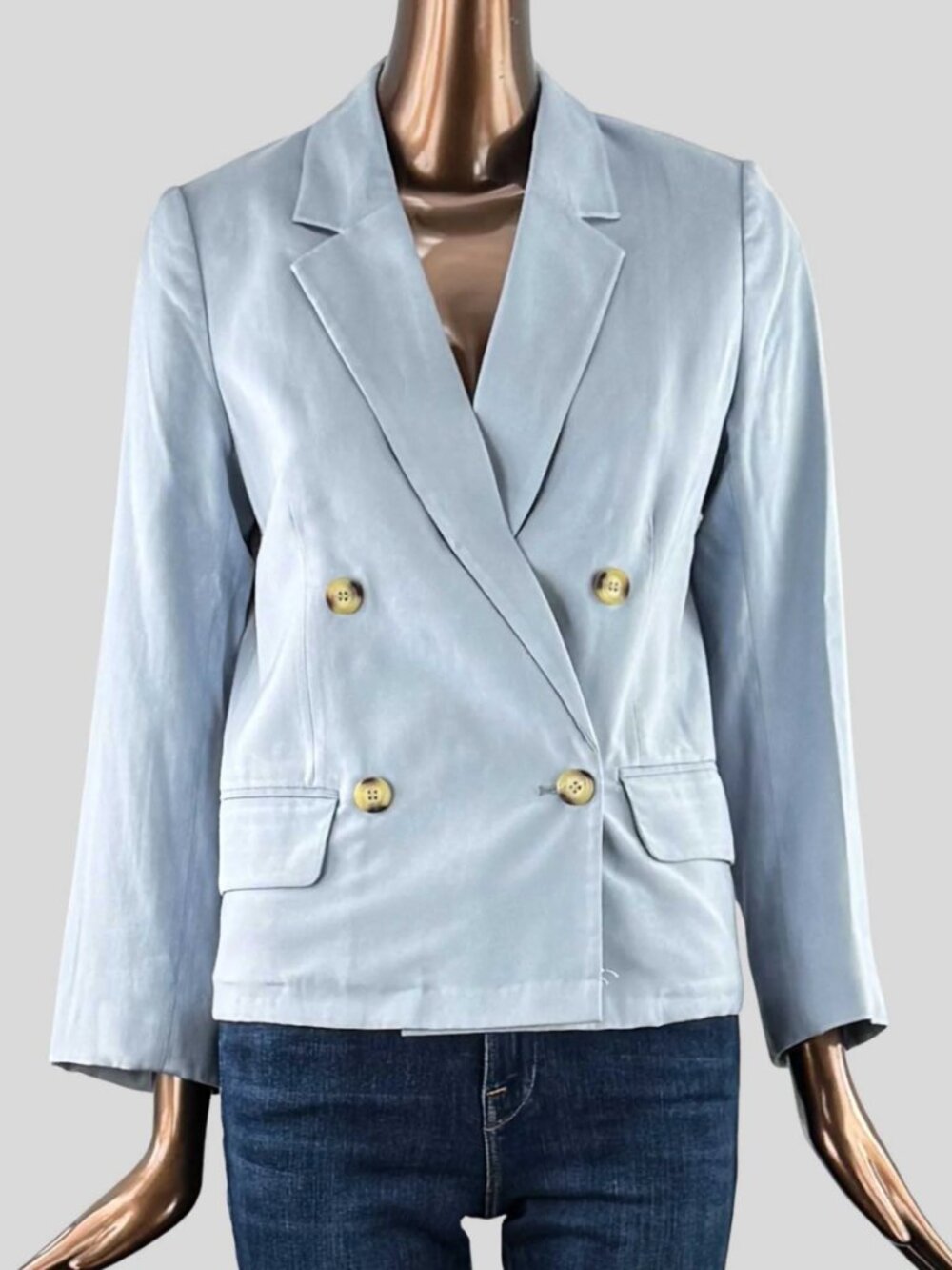 H&M Womens Blue Double Breasted Blazer X-Small